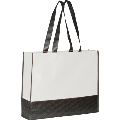 NON-WOVEN SHOPPER TOTE BAG in White 
