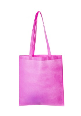 NON WOVEN SHOPPER TOTE BAG with Long Handles in Pink