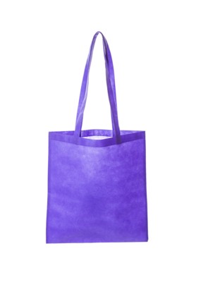 NON WOVEN SHOPPER TOTE BAG with Long Handles in Purple