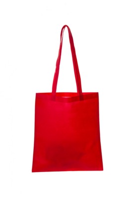 NON WOVEN SHOPPER TOTE BAG with Long Handles in Red