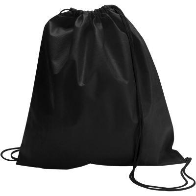 NONWOVEN DRAWSTRING BAG in Black - PROMOTIONAL CORPORATE GIFT