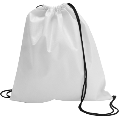 NONWOVEN DRAWSTRING BAG in White