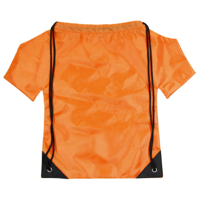 NYLON TEE SHIRT DRAWSTRING BAG in Orange