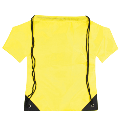 NYLON TEE SHIRT DRAWSTRING BAG in Yellow - PROMOTIONAL CORPORATE GIFT