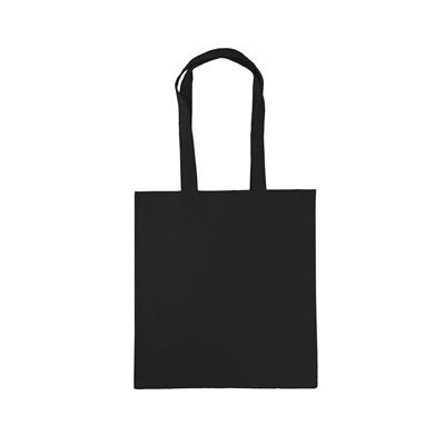 NYOKA BLACK 8OZ DYED CANVAS ECO SHOPPER TOTE BAG with Long Handles