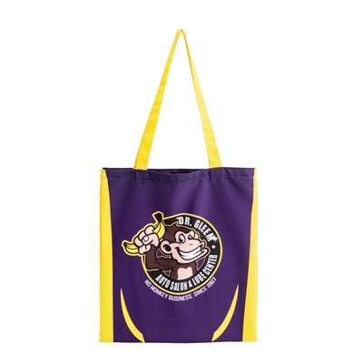 POLY CANVAS TOTE BAG - 12 OZ SUBLIMATED STURDY SHOPPER TOTE BAG (14 INCH X 16 INCH)
