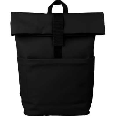 PU LEATHER BACKPACK RUCKSACK in Black