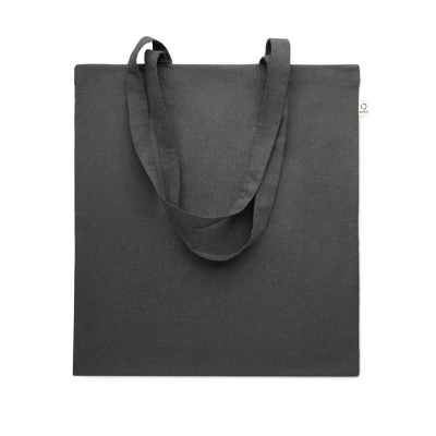 RECYCLED COTTON SHOPPER TOTE BAG in Black