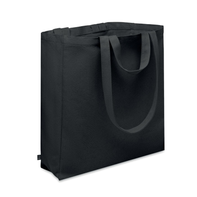 RECYCLED COTTON SHOPPER TOTE BAG in Black