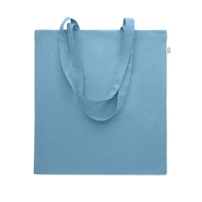 RECYCLED COTTON SHOPPER TOTE BAG in Blue