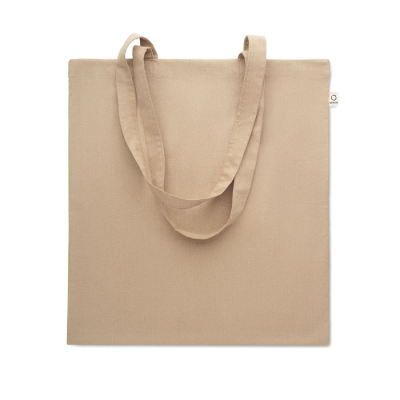RECYCLED COTTON SHOPPER TOTE BAG in Brown