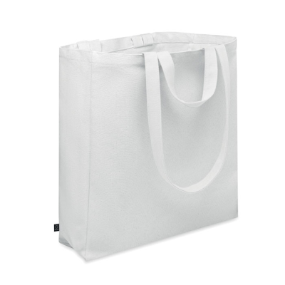 RECYCLED COTTON SHOPPER TOTE BAG in White