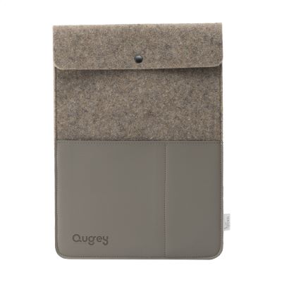 RECYCLED FELT & APPLE LEATHER LAPTOP SLEEVE 14 INCH in Taupé