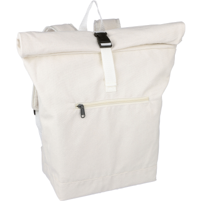 RECYCLED ROLLTOP BACKPACK RUCKSACK (330GSM & 9 - PROMOTIONAL CORPORATE GIFT
