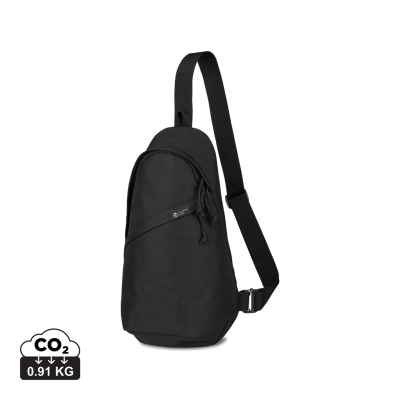 RENEW AWARE™ RPET SLING BAG in Black - PROMOTIONAL CORPORATE GIFT