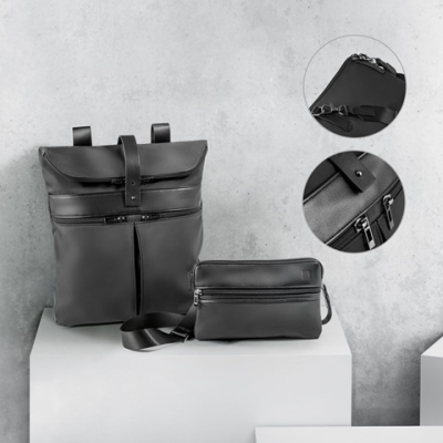 ROVER BACKPACK RUCKSACK MICROFIBRE AND PU BACKPACK RUCKSACK - PROMOTIONAL CORPORATE GIFT