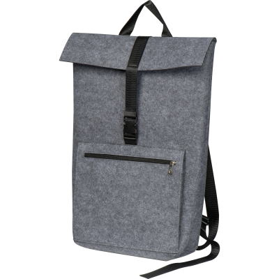 RPET FELT BACKPACK RUCKSACK BIRMINGHAM in Silver Grey  - PROMOTIONAL CORPORATE GIFT