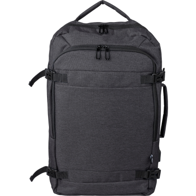 RPET POLYESTER BACKPACK RUCKSACK in Black