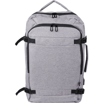 RPET POLYESTER BACKPACK RUCKSACK in Pale Grey