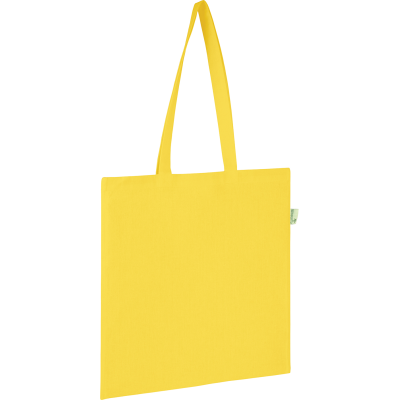 SEABROOK ECO 5OZ RECYCLED COTTON TOTE in Yellow - PROMOTIONAL CORPORATE GIFT