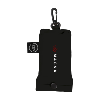 SHOP EASY GRS RPET FOLDING SHOPPER TOTE BAG in Black