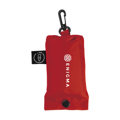 SHOP EASY GRS RPET FOLDING SHOPPER TOTE BAG in Red