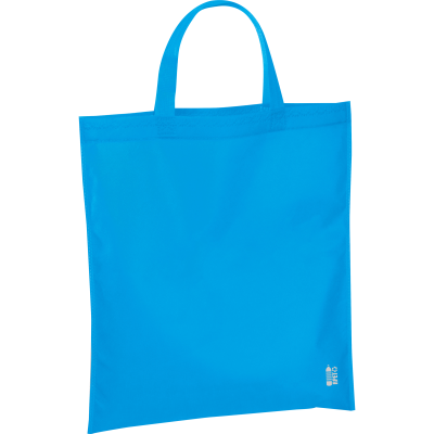 SHOPPER TOTE BAG MADE OF RECYCLED NON-WOVEN in Light Blue 