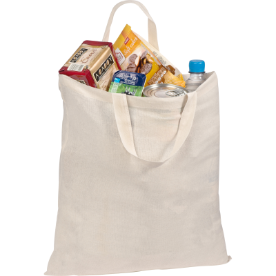 SHORT HANDLED HANDY SHOPPER TOTE BAG in White