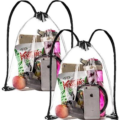 STADIUM APPROVED CINCH SACKS BAG CLEAR TRANSPARENT PVC DRAWSTRING BACKPACK RUCKSACK