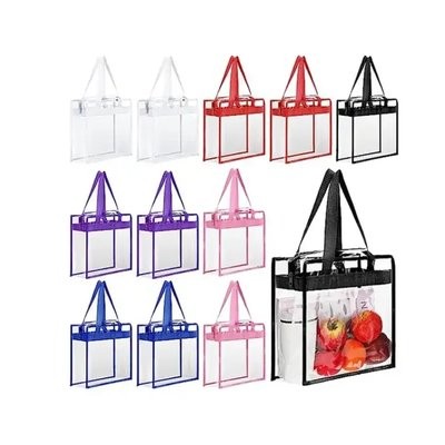 STADIUM CLEAR TRANSPARENT ZIPPER TOTE BAG