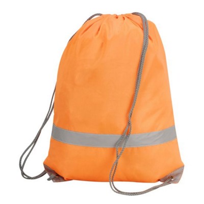 STAFFORD HIGH VISIBILITY REFLECTIVE DRAWSTRING TOTE BACKPACK RUCKSACK in Reflective Orange
