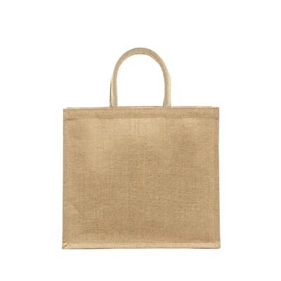 TEMBO 100% ECO JUTE SHOPPER NATURAL TOTE BAG with Short Cotton Cord Handles