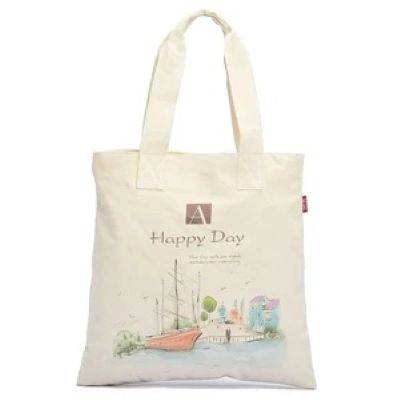 TWO-TONE TRIM GUSSETED TOTE BAG