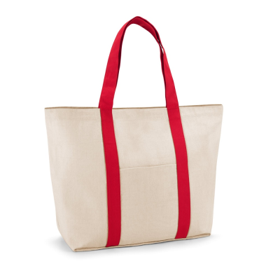 VILLE 100% COTTON CANVAS BAG with Front & Inside Pocket in Red - PROMOTIONAL CORPORATE GIFT