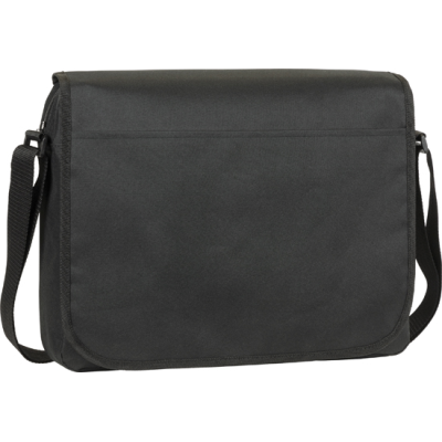 WHITFIELD ECO RECYCLED MESSENGER BAG in Black - PROMOTIONAL CORPORATE GIFT