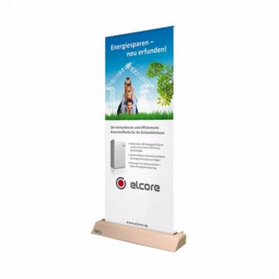GREEN CARDBOARD CARD ROLLER BANNER STAND