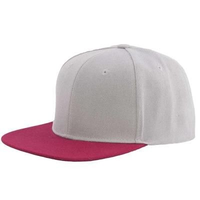 100% ACRYLIC SNAPBACK BASEBALL CAP in Grey & Maroon