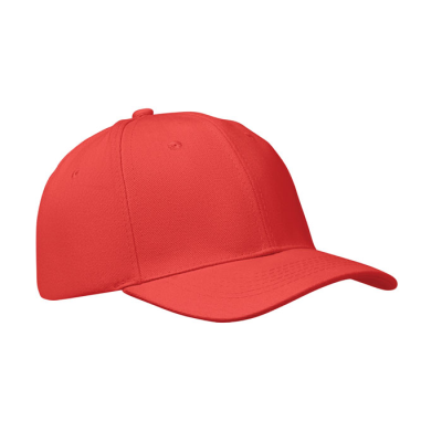 6 PANEL BASEBALL CAP in Red