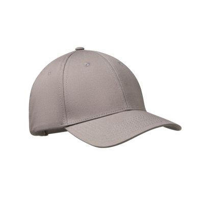 6 PANEL COTTON BASEBALL CAP in Grey