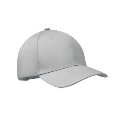 6 PANEL COTTON BASEBALL CAP in Silver