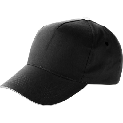 BASEBALL CAP with Sandwich Peak in Black