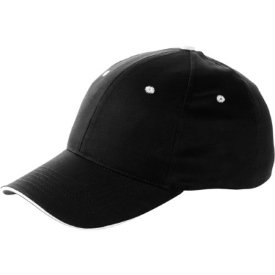 BASEBALL CAP with Sandwich Peak in Black