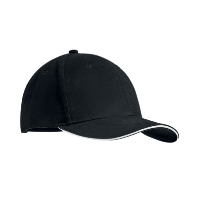 BRUSHED HEAVY COTTON 6 PANEL BA in Black
