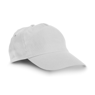 CAMPBEL POLYESTER CAP in White - PROMOTIONAL CORPORATE GIFT