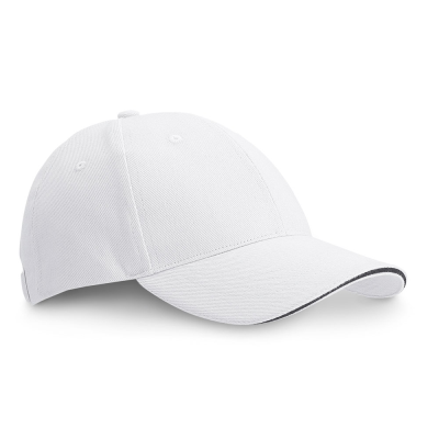 CHRISTOPHE 100% COTTON SANDWICH CAP in White