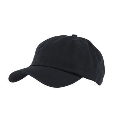 COTTON 6 PANEL BASEBALL CAP in Black