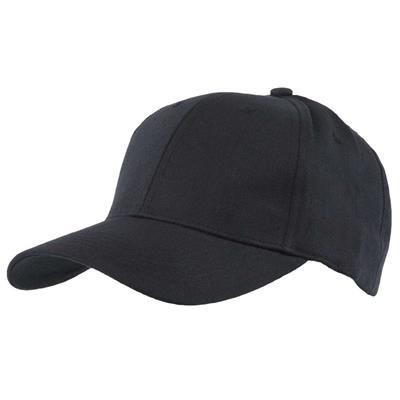 COTTON 6 PANEL BASEBALL CAP in Black
