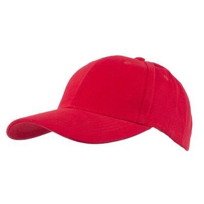 COTTON 6 PANEL BASEBALL CAP in Red