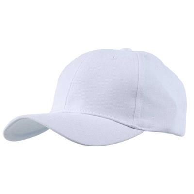 EXTRA HEAVY BRUSHED COTTON 6 PANEL BASEBALL CAP in White