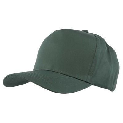 FULLY COVERED 5 PANEL BASEBALL CAP in Bottle Green